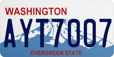 WA license plate AYT7007