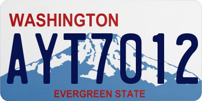 WA license plate AYT7012