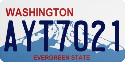 WA license plate AYT7021