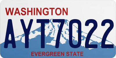 WA license plate AYT7022