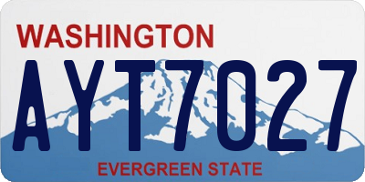 WA license plate AYT7027