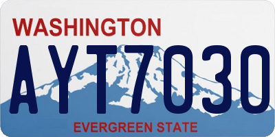 WA license plate AYT7030
