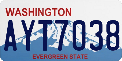 WA license plate AYT7038