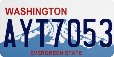 WA license plate AYT7053