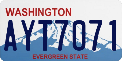 WA license plate AYT7071
