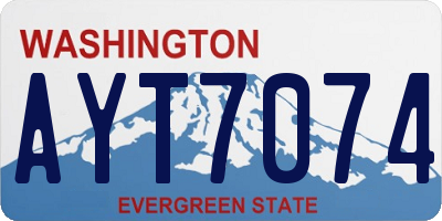 WA license plate AYT7074