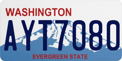 WA license plate AYT7080