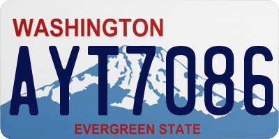 WA license plate AYT7086