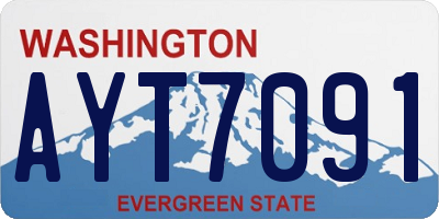 WA license plate AYT7091