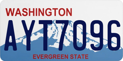 WA license plate AYT7096
