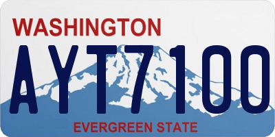 WA license plate AYT7100