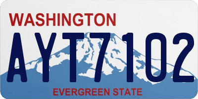 WA license plate AYT7102