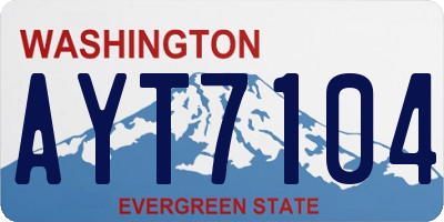 WA license plate AYT7104