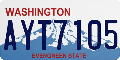 WA license plate AYT7105