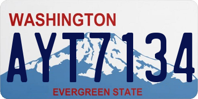 WA license plate AYT7134