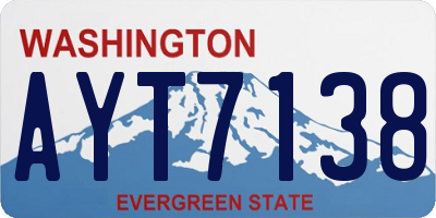 WA license plate AYT7138
