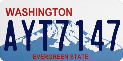 WA license plate AYT7147