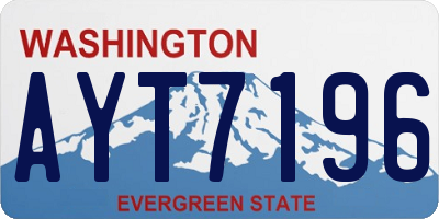 WA license plate AYT7196