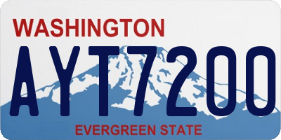 WA license plate AYT7200