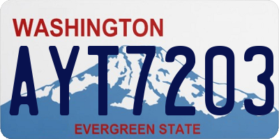 WA license plate AYT7203