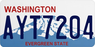 WA license plate AYT7204