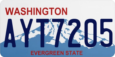 WA license plate AYT7205