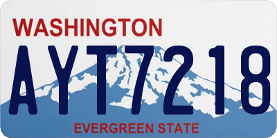 WA license plate AYT7218