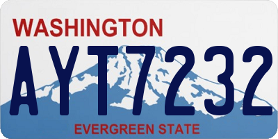 WA license plate AYT7232