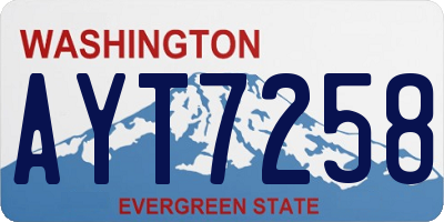 WA license plate AYT7258