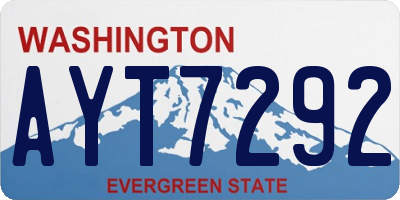 WA license plate AYT7292