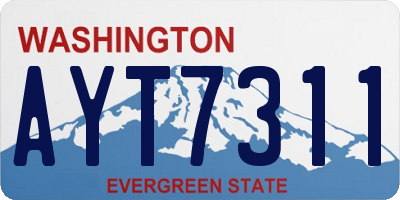 WA license plate AYT7311