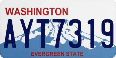 WA license plate AYT7319