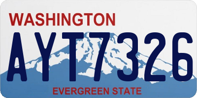 WA license plate AYT7326