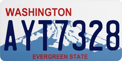 WA license plate AYT7328