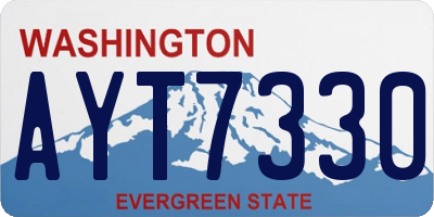 WA license plate AYT7330