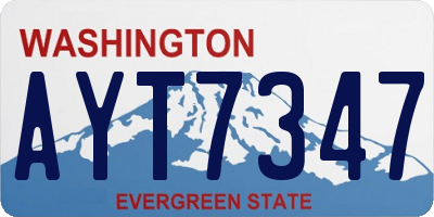 WA license plate AYT7347