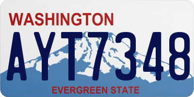WA license plate AYT7348
