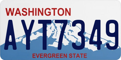 WA license plate AYT7349