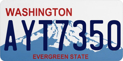 WA license plate AYT7350