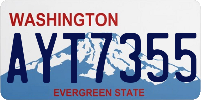 WA license plate AYT7355