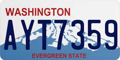 WA license plate AYT7359