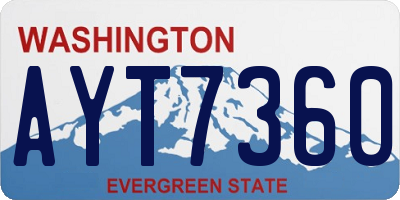 WA license plate AYT7360