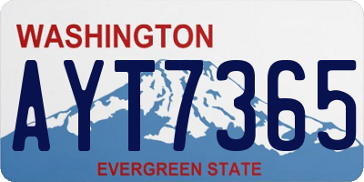 WA license plate AYT7365