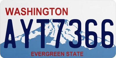 WA license plate AYT7366