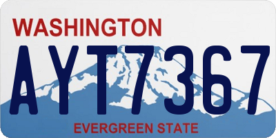 WA license plate AYT7367