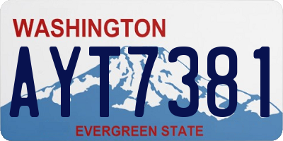 WA license plate AYT7381