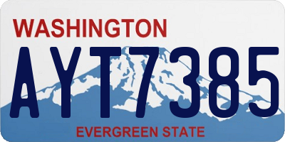 WA license plate AYT7385