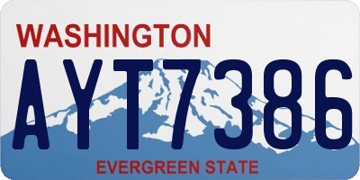 WA license plate AYT7386