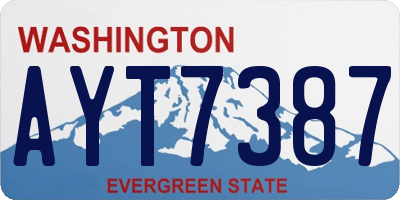 WA license plate AYT7387