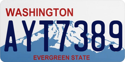 WA license plate AYT7389